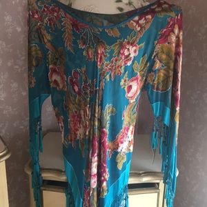 Silk fringed tunic